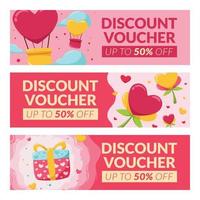 Valentine's Discount Voucher Design vector