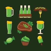 St. Patrick's Day Food Sticker Collection vector