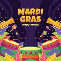 Mardi Gras Music Carnival Background vector