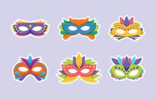 Set of Masquerades Sticker vector