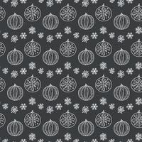 pattern for new year and Christmas with Christmas tree balls on a dark background for printing on fabric and packaging vector