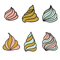 Cream for cakes. Doodle ice cream. vector