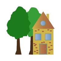 Summer house in the woods. vector