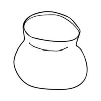 Cartoon doodle linear pot isolated on white background. vector