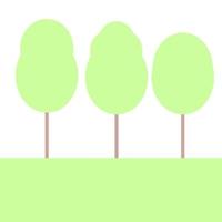Minimalistic forest. Trees on the grass. vector