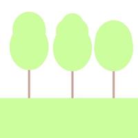 bosque minimalista. árboles en la hierba. vector