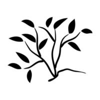 Hand drawn tree with a black outline isolated on white background vector