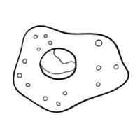 huevo frito del doodle de la historieta aislado en el fondo blanco. vector