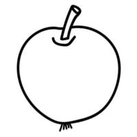 Cartoon doodle linear apple isolated on white background. vector