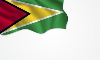 Guyana flag waving illustration with copy space on isolated background vector