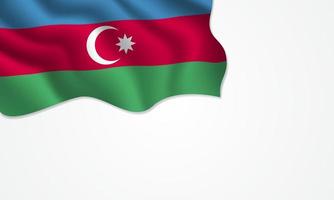 Azerbaijan flag waving illustration with copy space on isolated background vector