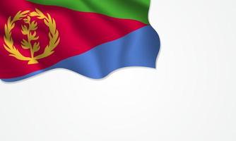 Ilustración que agita la bandera de eritrea con espacio de copia en el fondo aislado vector