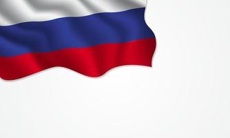 Russian flag waving illustration with copy space on isolated background vector