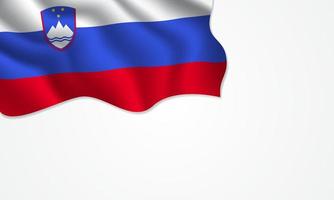 Slovenia flag waving illustration with copy space on isolated background vector