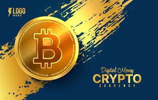 Bitcoin crypto currency background, Digital money exchange of Blockchain technology, Cryptocurrency mining and financial vector
