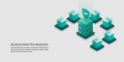 Blockchain technology concept, security data cryptography background vector