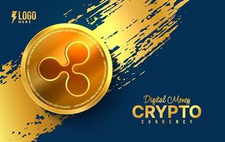 Ripple crypto currency background, Digital money exchange of Blockchain technology, Cryptocurrency mining and financial vector