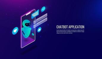 Isometric automation chatbot concept background vector