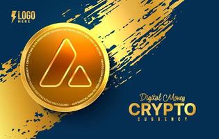 Avalanche AVAX crypto currency background, Digital money exchange of Blockchain technology, Cryptocurrency mining and financial vector