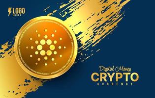 Cardano ADA crypto currency background, Digital money exchange of Blockchain technology, Cryptocurrency mining and financial vector