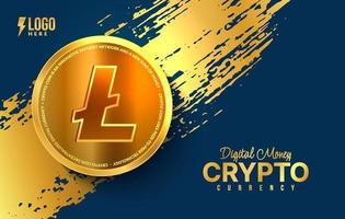 Litecoin crypto currency background, Digital money exchange of Blockchain technology, Cryptocurrency mining and financial vector