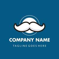 mustache circle logo vector design