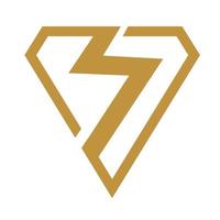 gold diamond with letter S logo vector