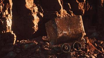 abandoned gold mine trolley used to cart ore during the gold rush photo