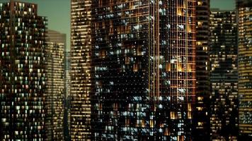 rascacielos en el barrio de negocios en la noche foto