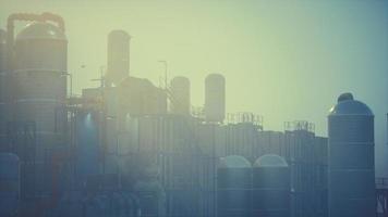 Refinery factory with oil storage tanks photo