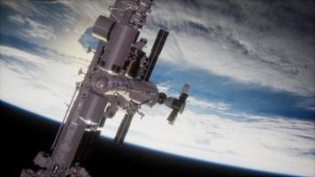 8K Earth and outer space station iss photo