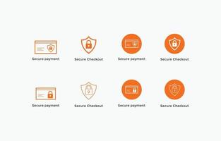 secure payment, secure checkout icon set. E commerce icon vector