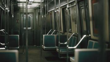 8k Inside of the old non-modernized subway car in USA photo