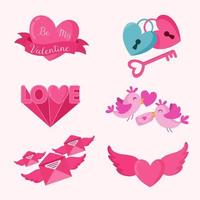 Valentine's day card vector illustration. Valentine's day element collection