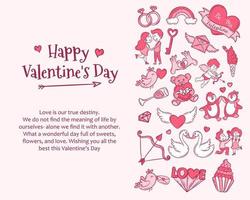 Valentine's Day greeting card. Background template for Valentine's Day celebration vector