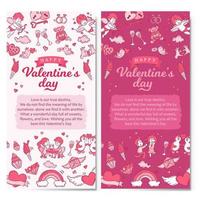 Valentine's day vertical banners illustration. Background template for Valentine's Day celebration vector