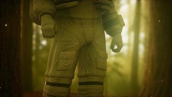 lonely Astronaut in dark forest photo