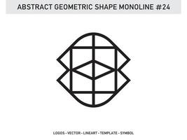 vector de azulejo de forma abstracta geométrica monoline lineart gratis