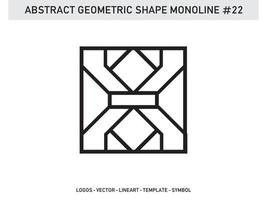 Monoline Geometric Abstract Shape Tile Design Vector Free