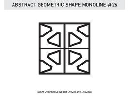 Monoline Lineart Geometric Design Abstract Vector Free