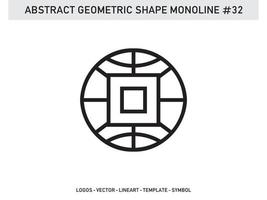 Abstract Monoline Geometric Design Vector Free