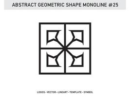 Monoline Geometric Abstract Shape Tile Design Vector Free