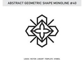 Abstract Geometric Monoline Line Outline Design Tile Free vector