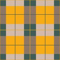 Checkered plaid seamless pattern. Mustard colored Scottish bedspread design. Tweed pattern. Vector. vector