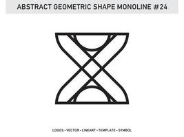 Monoline Geometric Abstract Shape Tile Design Vector Free