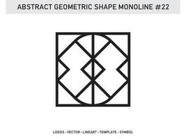 Monoline Geometric Abstract Shape Tile Design Vector Free