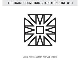 Abstract Monoline Lineart Geometric Design Vector Free