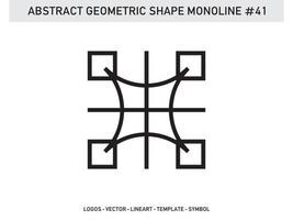 contorno de línea geométrica monoline lineal para diseño libre de mosaicos vector