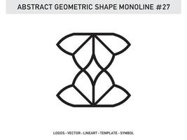 Monoline Lineart Geometric Design Abstract Vector Free