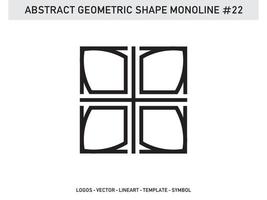 Monoline Geometric Abstract Shape Tile Design Vector Free